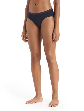 Midnight Navy Icebreaker Merino Siren Hipkini Briefs Women's Underwear | AU 1727TCEV